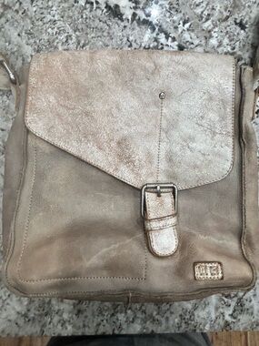 Bed Stu Venice Beach Icicle and Tan Rustic  Crossbody Bag with Buckle Flap